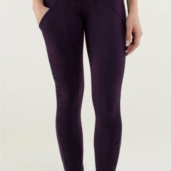 Lululemon Practice Daily Deep Purple Full Leggings Size 4 - Picture 3 of 12